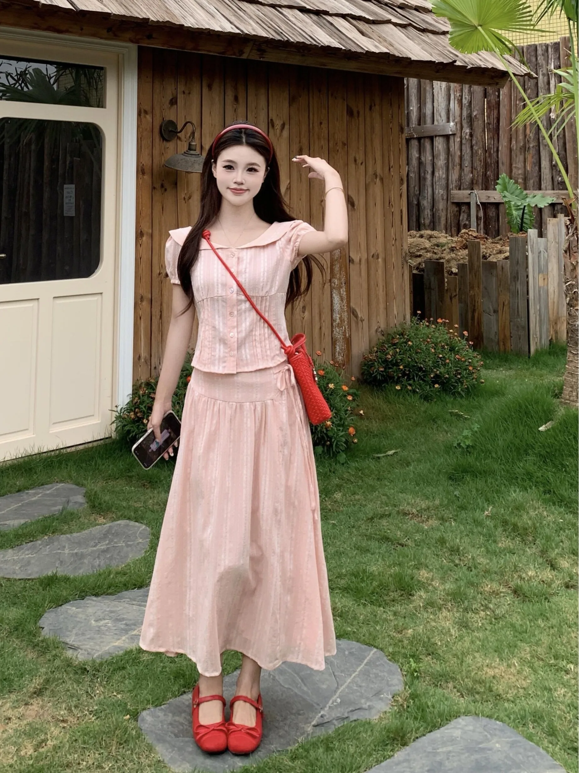 plus Size Korean Style Two-Piece Set Summer New Age Reduction Doll Collar Short Sleeve High Waist Mid-Length Half Skirt
plus Size Korean Style Two-Piece Set Summer New Age Reduction Doll Collar Short Sleeve High Waist Mid-Length Half Skirt