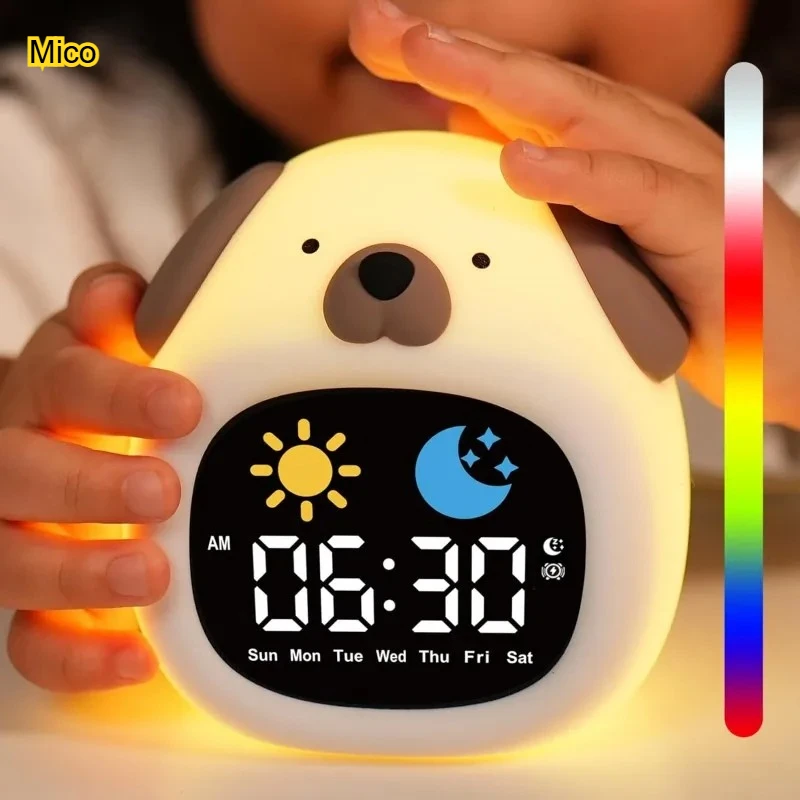 Cute Puppy Shaped Sleep Training Clock, Silicone Touch Night Light for Bedroom Desktop Decoration
Cute Puppy Shaped Sleep Training Clock, Silicone Touch Night Light for Bedroom Desktop Decoration