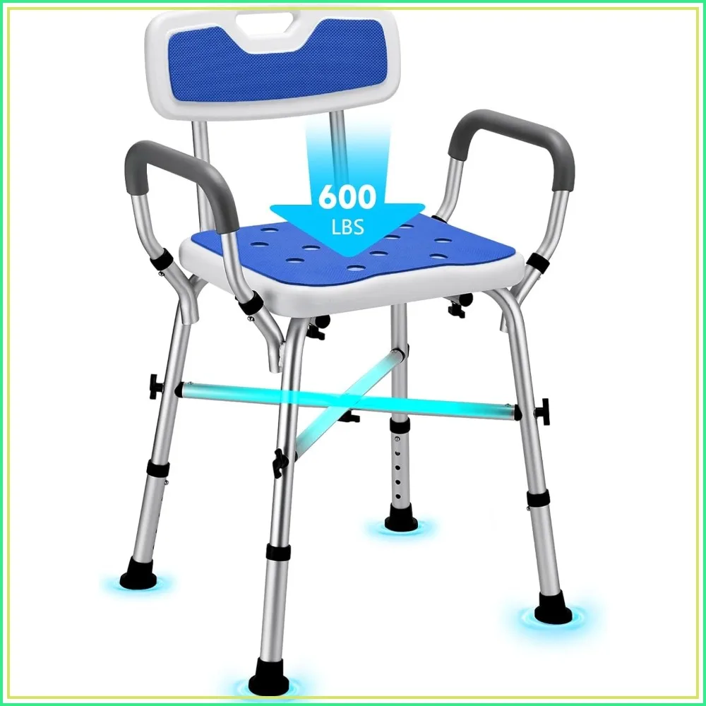 600 lbs Heavy Duty Shower Chair for Elderly and Disabled, Height Adjustable with Arms and Back, Bath Chair for Seniors, Adults
600 lbs Heavy Duty Shower Chair for Elderly and Disabled, Height Adjustable with Arms and Back, Bath Chair for Seniors, Adults