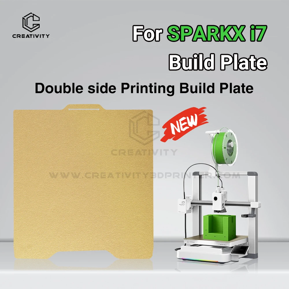 Double-Sided PEI Textured Build Plate for Sparkx I7 265x300mm Removable Heated Bed Platform Gold Coated Printing Surface for I7
Double-Sided PEI Textured Build Plate for Sparkx I7 265x300mm Removable Heated Bed Platform Gold Coated Printing Surface for I7