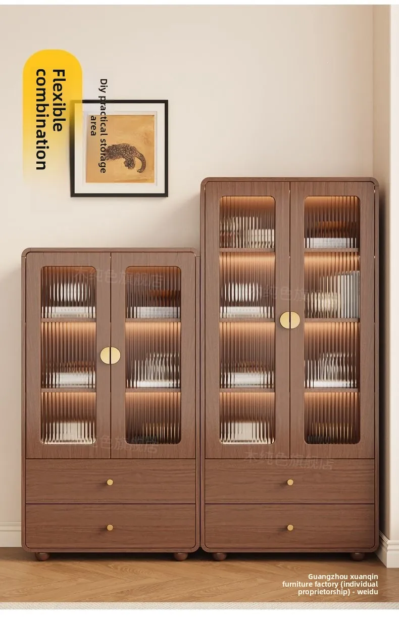 HYS solid wood bookcase integrated wall-to-wall household glass door floor-to-ceiling dustproof living room display storage
HYS solid wood bookcase integrated wall-to-wall household glass door floor-to-ceiling dustproof living room display storage