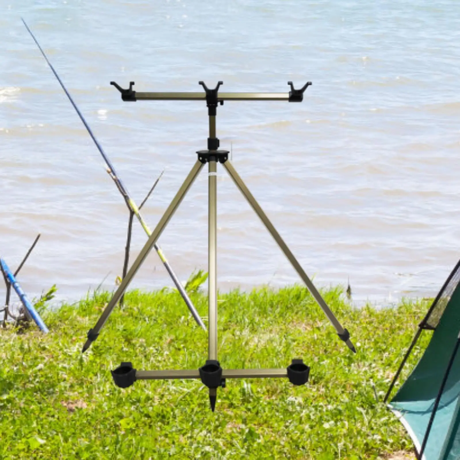 Tripod Fishing Rod Holder Lightweight Fish Pole Bracket Aluminum Alloy Tripod Stand Rod Rest for Rivers Bank Beach Ponds Ground
Tripod Fishing Rod Holder Lightweight Fish Pole Bracket Aluminum Alloy Tripod Stand Rod Rest for Rivers Bank Beach Ponds Ground