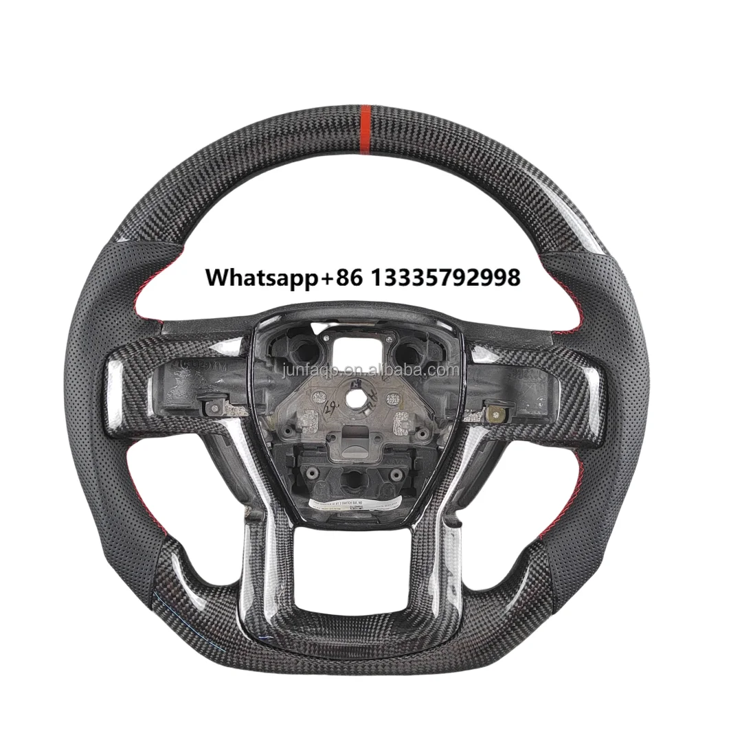 For Ford Raptor F150 Leather Steering Wheel High-End Carbon Fiber Sports Design with Red Stitch Factory Direct Custom
For Ford Raptor F150 Leather Steering Wheel High-End Carbon Fiber Sports Design with Red Stitch Factory Direct Custom