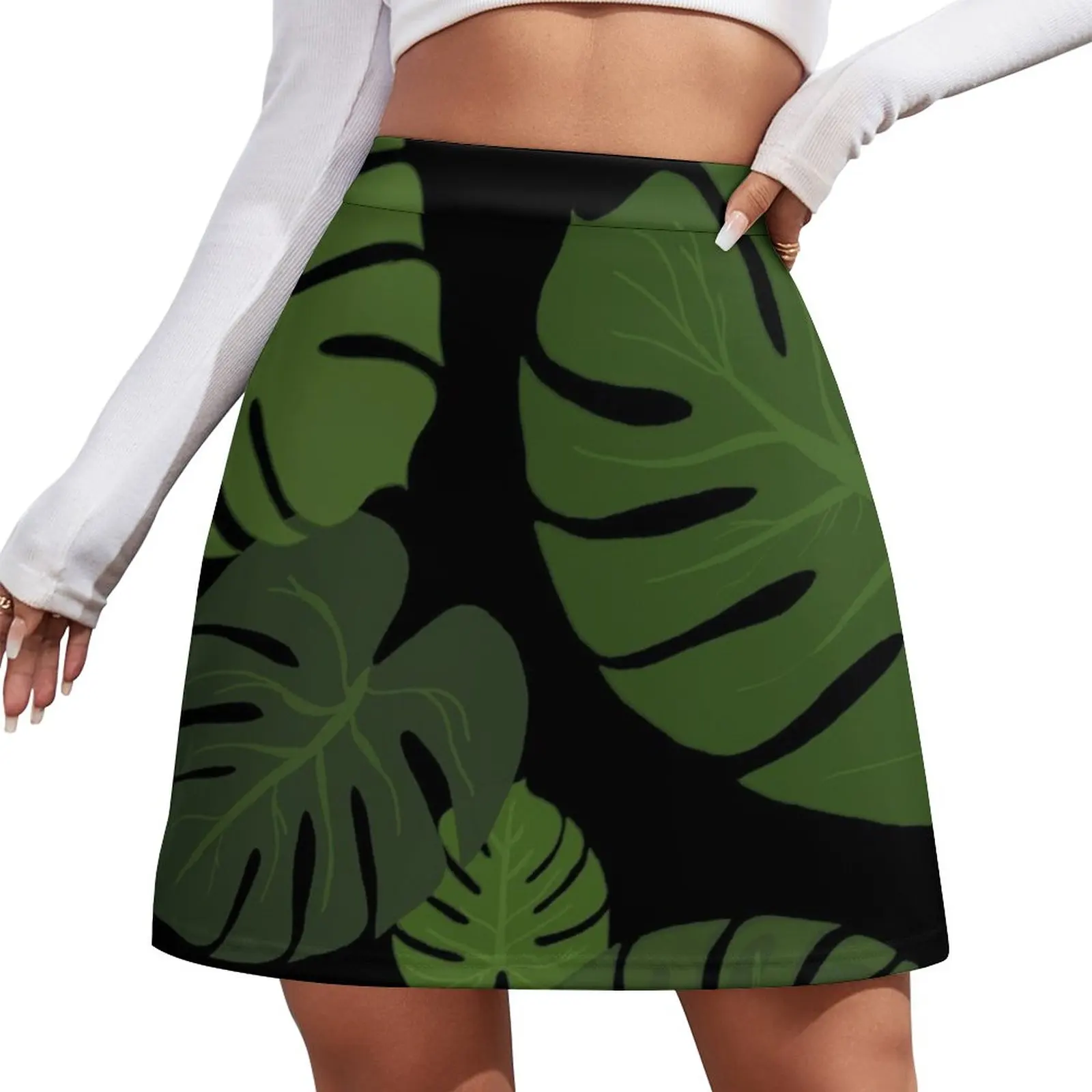 Tropical leaves (black background) Mini Skirt School uniform elegant social women's skirts mini skirt
Tropical leaves (black background) Mini Skirt School uniform elegant social women's skirts mini skirt