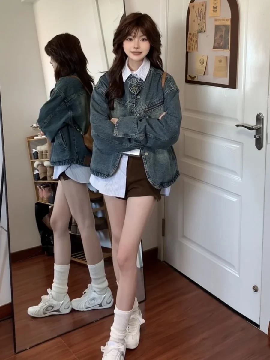 Женские джинсовые куртки для женщин, блестящие ковбойские куртки со шнуровкой, одинаковые школьные альтернативные уличные куртки с разрезом в стиле кибер, оранжевые карго
Женские джинсовые куртки для женщин, блестящие ковбойские куртки со шнуровкой, одинаковые школьные альтернативные уличные куртки с разрезом в стиле кибер, оранжевые карго