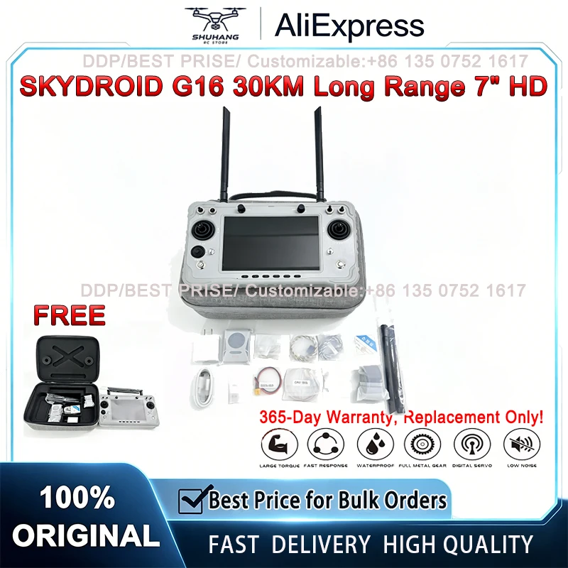 SKYDROID G16 Dual-Band Integrated FPV Remote Controller 30KM 7" HD Android13 Digital Video Transmission Pan-Tilt Drone RC Parts
SKYDROID G16 Dual-Band Integrated FPV Remote Controller 30KM 7" HD Android13 Digital Video Transmission Pan-Tilt Drone RC Parts