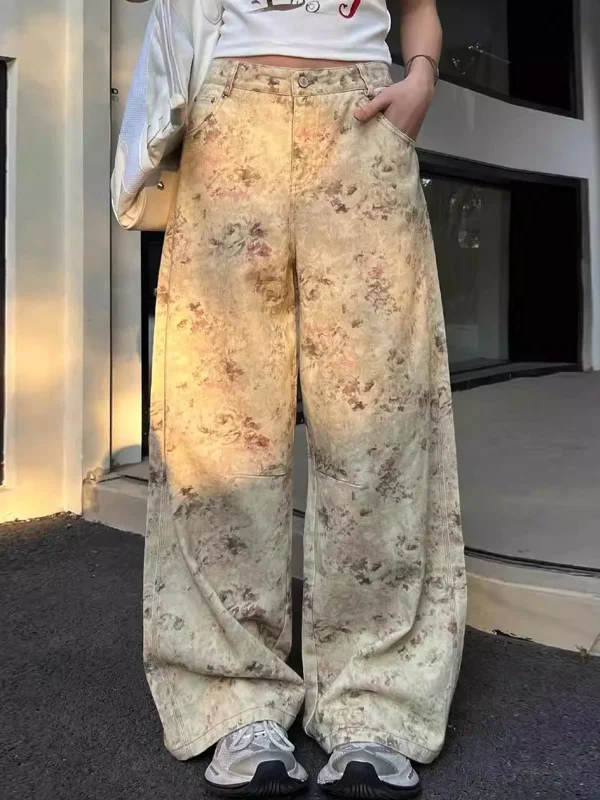 Summer 2026 High Waist Wide Leg American Retro Floral Print Denim Pants Women's Loose Straight Cut Long Trousers Casual Style
Summer 2026 High Waist Wide Leg American Retro Floral Print Denim Pants Women's Loose Straight Cut Long Trousers Casual Style