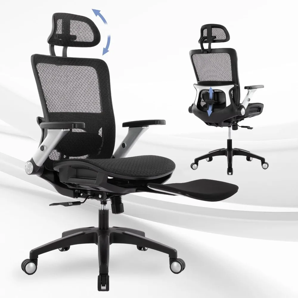 Office Chair With Footrest, Ergonomic Chair High Back With Adjustable Lumbar Support, Computer Desk Chair
Office Chair With Footrest, Ergonomic Chair High Back With Adjustable Lumbar Support, Computer Desk Chair