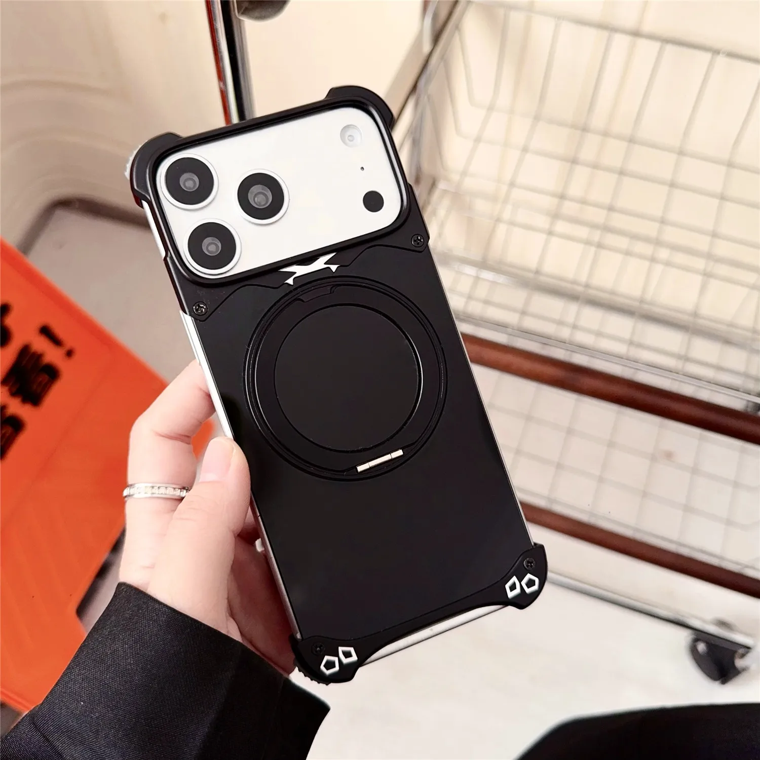 Aluminum Alloy Metal Case for iPhone 17 Pro Max 17 Pro Magnetic Frameless Metal Bracket Anti-Drop Bumper Ring Stand Cover
Aluminum Alloy Metal Case for iPhone 17 Pro Max 17 Pro Magnetic Frameless Metal Bracket Anti-Drop Bumper Ring Stand Cover