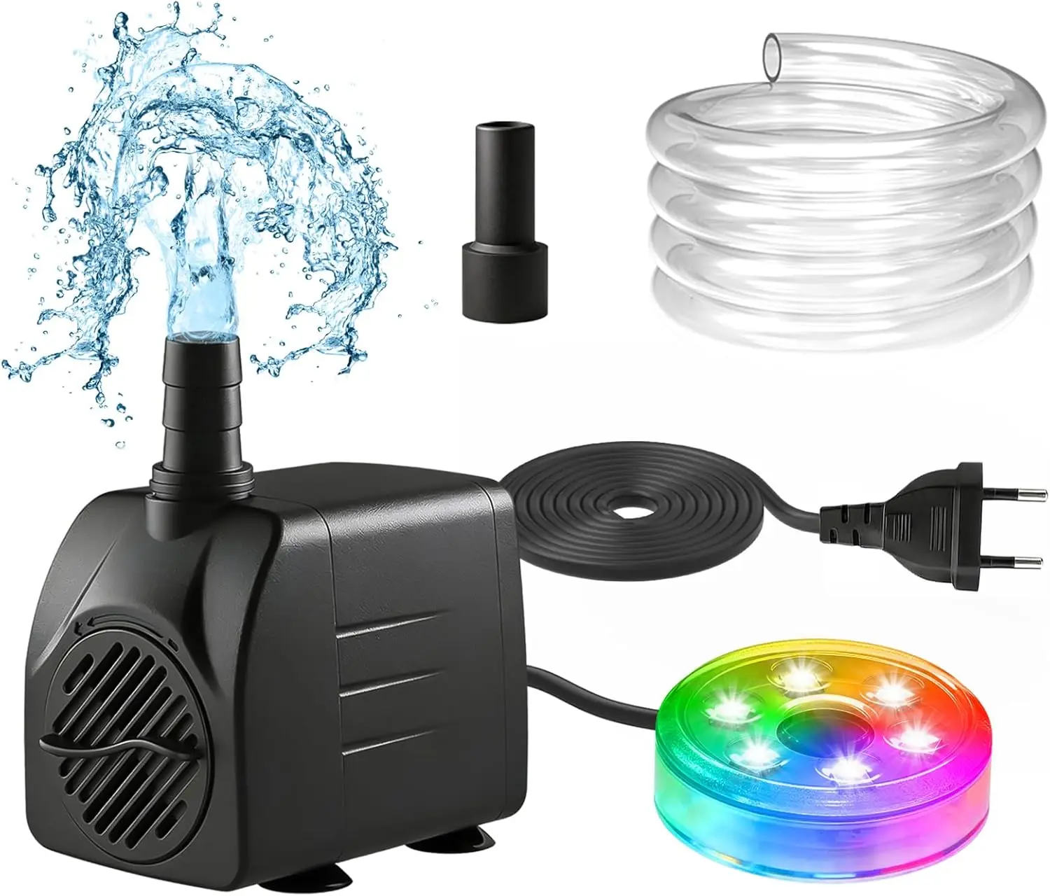210GPH Submersible Water Pump with LED Light Fountain Outdoor Garden Pond Pump With 3mTubing 15W Fish Tank Pool Aquarium Pump
210GPH Submersible Water Pump with LED Light Fountain Outdoor Garden Pond Pump With 3mTubing 15W Fish Tank Pool Aquarium Pump
