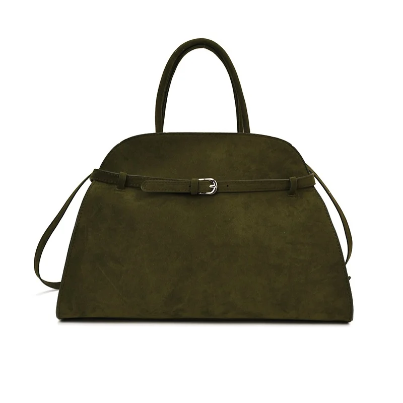 Structured dome-shaped handbag with top handle & belt detail, multi-way carry design for everyday use
Structured dome-shaped handbag with top handle & belt detail, multi-way carry design for everyday use