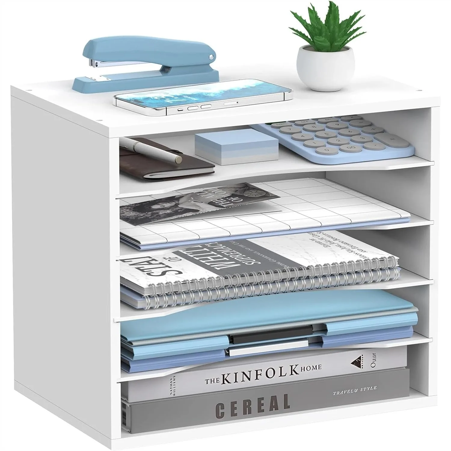 5-Tier Wood Desk Organizer with Adjustable Shelves, Paper Tray File Sorter for Office Home Classroom, White
5-Tier Wood Desk Organizer with Adjustable Shelves, Paper Tray File Sorter for Office Home Classroom, White
