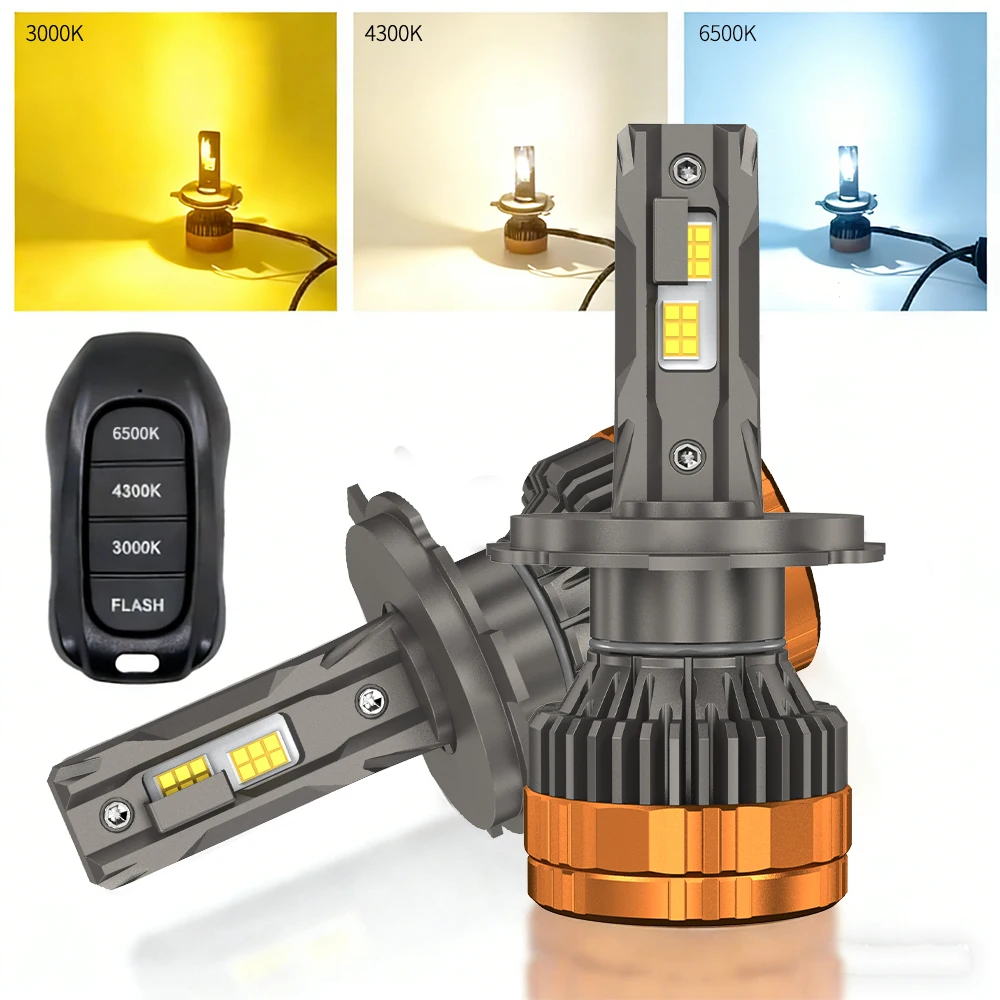 2pcs 8800W Tri-Color LED Headlights H4 H7 H1 H11 H8 9005 HB3 9006 HB4 9012 led with Remote Control Flashing Car Front Lamp 12V
2pcs 8800W Tri-Color LED Headlights H4 H7 H1 H11 H8 9005 HB3 9006 HB4 9012 led with Remote Control Flashing Car Front Lamp 12V