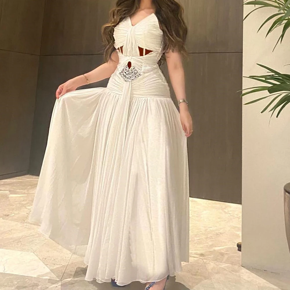 Customized Elegant A-Line Ankle Length V-Neck Jersey Sleeveless Crystal Evening Dress Classic Photo Color vestidos para mujer
Customized Elegant A-Line Ankle Length V-Neck Jersey Sleeveless Crystal Evening Dress Classic Photo Color vestidos para mujer