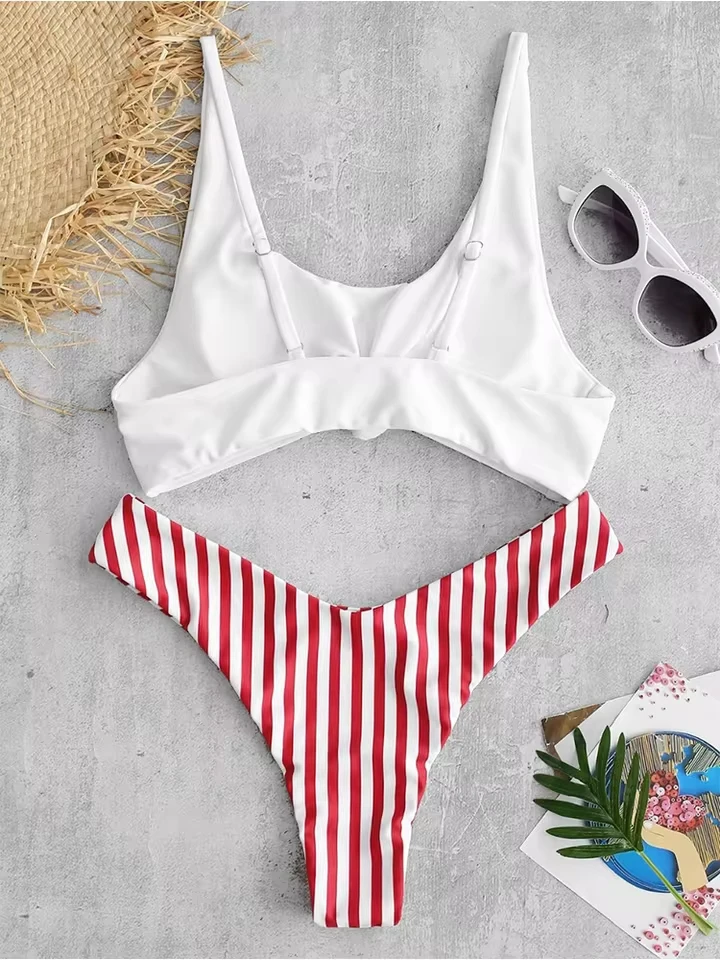 Vzvn 2026 Women Swimsuit Scoop Neck Striped Swimwear Knot Bow Fringe Summer Beachwear Bathing Suit Push Up Sexy Bikini
Vzvn 2026 Women Swimsuit Scoop Neck Striped Swimwear Knot Bow Fringe Summer Beachwear Bathing Suit Push Up Sexy Bikini
