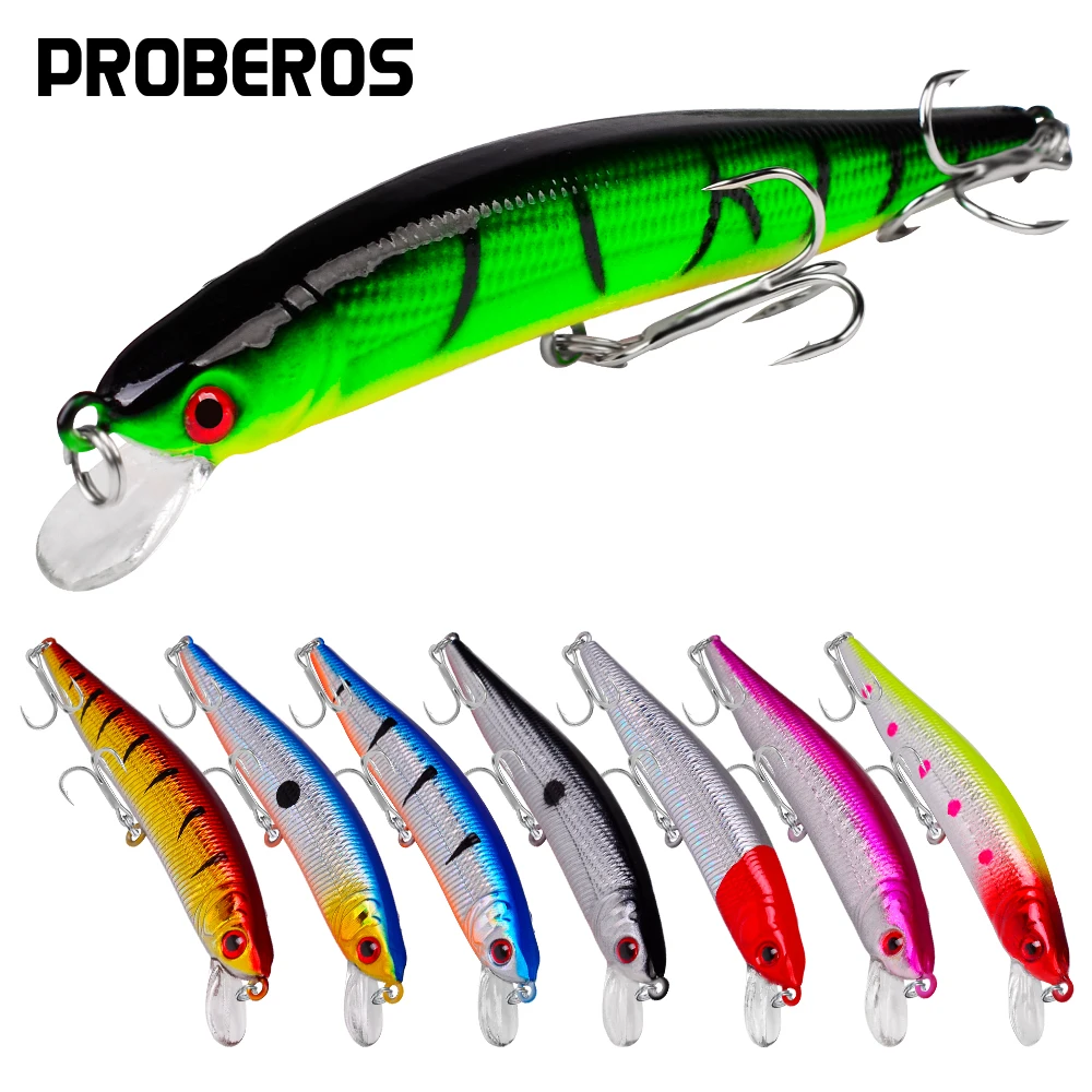 PROBEROS Floating Minnow Fishing Lure 3D Lifelike Hard Bait with Sharp Treble Hooks Artificial Bait for Bass Trout Pike Fishing 
PROBEROS Floating Minnow Fishing Lure 3D Lifelike Hard Bait with Sharp Treble Hooks Artificial Bait for Bass Trout Pike Fishing