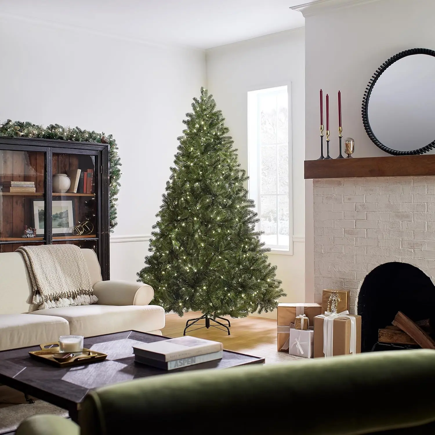 Pre-Lit Artificial Full Downswept Green Christmas Tree, Dual Color LED Lights, Includes Power Connect and Stand, 7.5 Feet
Pre-Lit Artificial Full Downswept Green Christmas Tree, Dual Color LED Lights, Includes Power Connect and Stand, 7.5 Feet