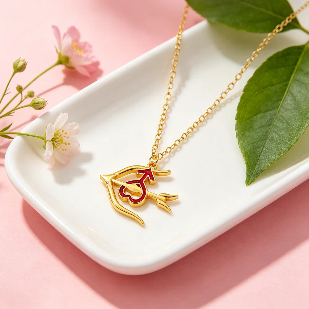 Sailor Mars Arrow Heart Pendant Necklace, Gold Plated Red Enamel Anime Sailor Moon Jewelry, Cosplay Accessory Gift for Women
Sailor Mars Arrow Heart Pendant Necklace, Gold Plated Red Enamel Anime Sailor Moon Jewelry, Cosplay Accessory Gift for Women