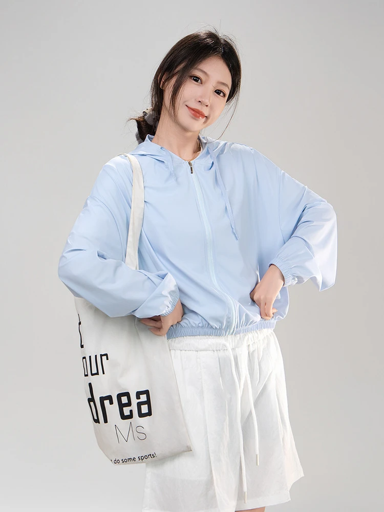 Artisanal Series Blue Summer Outerwear Women's Hooded Sun Protection Clothing Cool Feeling Elastic Waist Design Nylon
Artisanal Series Blue Summer Outerwear Women's Hooded Sun Protection Clothing Cool Feeling Elastic Waist Design Nylon