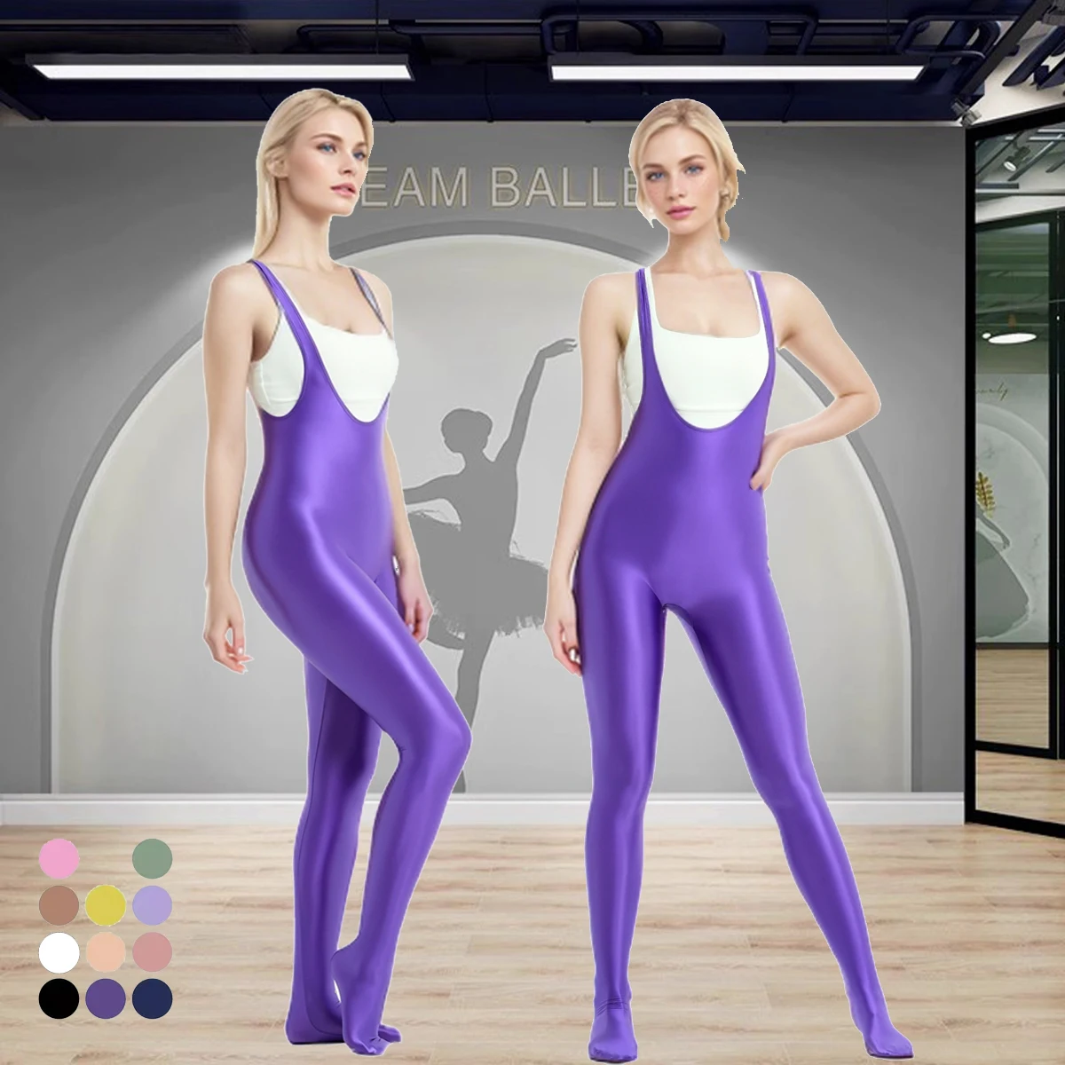 MJINM Glossy Silky Smooth High Stretch Bodybuilding Yoga Sports Tight Leggings Strap Jumpsuit Bodysuit Catsuit Overalls Playsuit
MJINM Glossy Silky Smooth High Stretch Bodybuilding Yoga Sports Tight Leggings Strap Jumpsuit Bodysuit Catsuit Overalls Playsuit