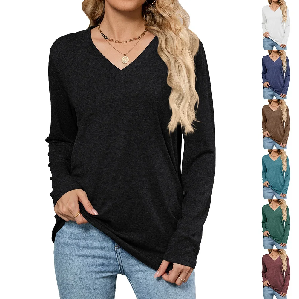 Women Oversized V-Neck Long Sleeve T-Shirt Loose Fit Casual Top Ladies Comfortable Tee Solid Color Breathable
Women Oversized V-Neck Long Sleeve T-Shirt Loose Fit Casual Top Ladies Comfortable Tee Solid Color Breathable