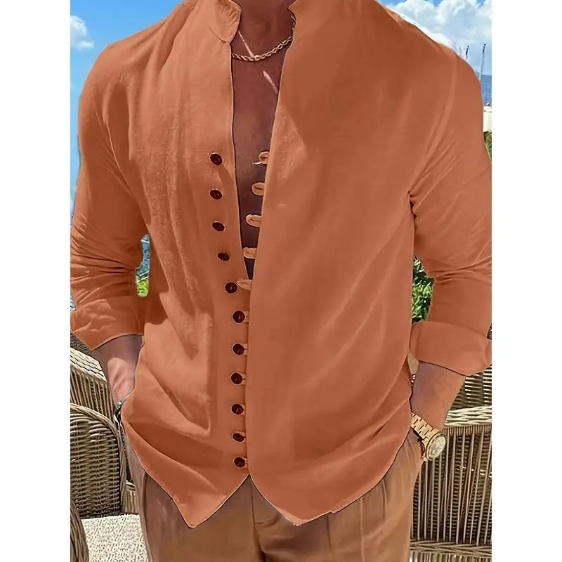 Casual Linen Button Shirt Men's Ethnic Hanfu Style Spring Summer Breathable Comfortable Lightweight Long Sleeve Shirt
Casual Linen Button Shirt Men's Ethnic Hanfu Style Spring Summer Breathable Comfortable Lightweight Long Sleeve Shirt