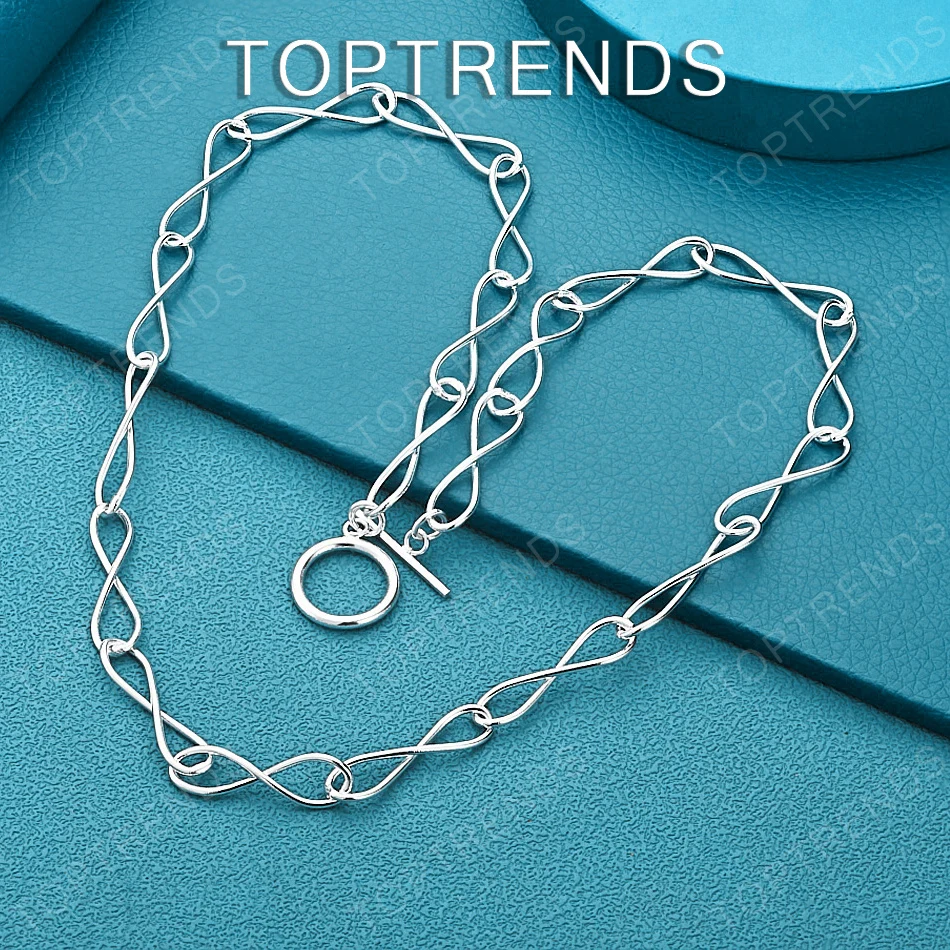 Bestselling 925 Sterling Silver Figure-Eight Necklace Fashion Simple Jewelry For Men Women Popular Accessories Birthday Party
Bestselling 925 Sterling Silver Figure-Eight Necklace Fashion Simple Jewelry For Men Women Popular Accessories Birthday Party