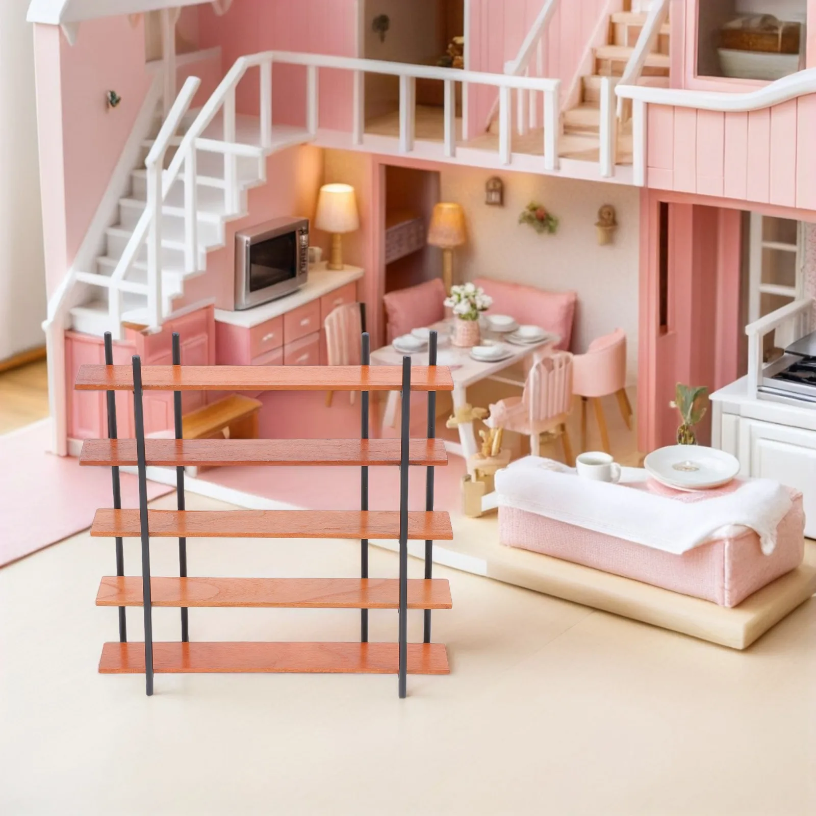 Miniature Bookshelf 1:12 Scale Wood Four-Tier Storage Stand for Dollhouse Decor Mini Library Display Rack Curio Shelf Organizer
Miniature Bookshelf 1:12 Scale Wood Four-Tier Storage Stand for Dollhouse Decor Mini Library Display Rack Curio Shelf Organizer