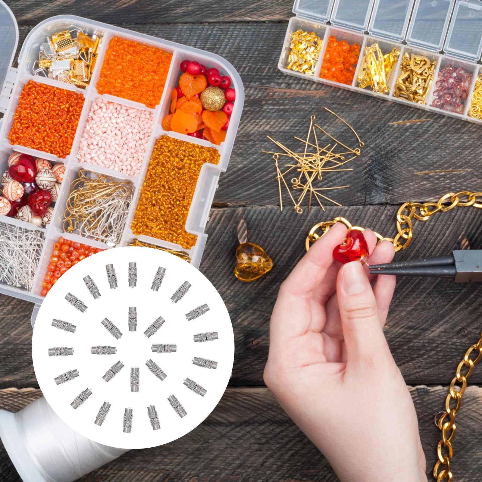 50pcs Copper Screw Clasp For Jewelry Making Small Diy Bracelet Connector End Tip Cap Barrel Clasp Cord Necklace Accessory
50pcs Copper Screw Clasp For Jewelry Making Small Diy Bracelet Connector End Tip Cap Barrel Clasp Cord Necklace Accessory