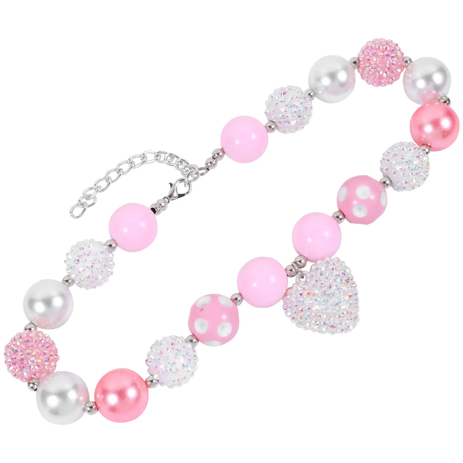 1Pcs Colorful Kids Necklace Pink White Plastic Beaded Necklace Heart Pendant String Beads Jewelry Gift for Girls Birthday Party
1Pcs Colorful Kids Necklace Pink White Plastic Beaded Necklace Heart Pendant String Beads Jewelry Gift for Girls Birthday Party