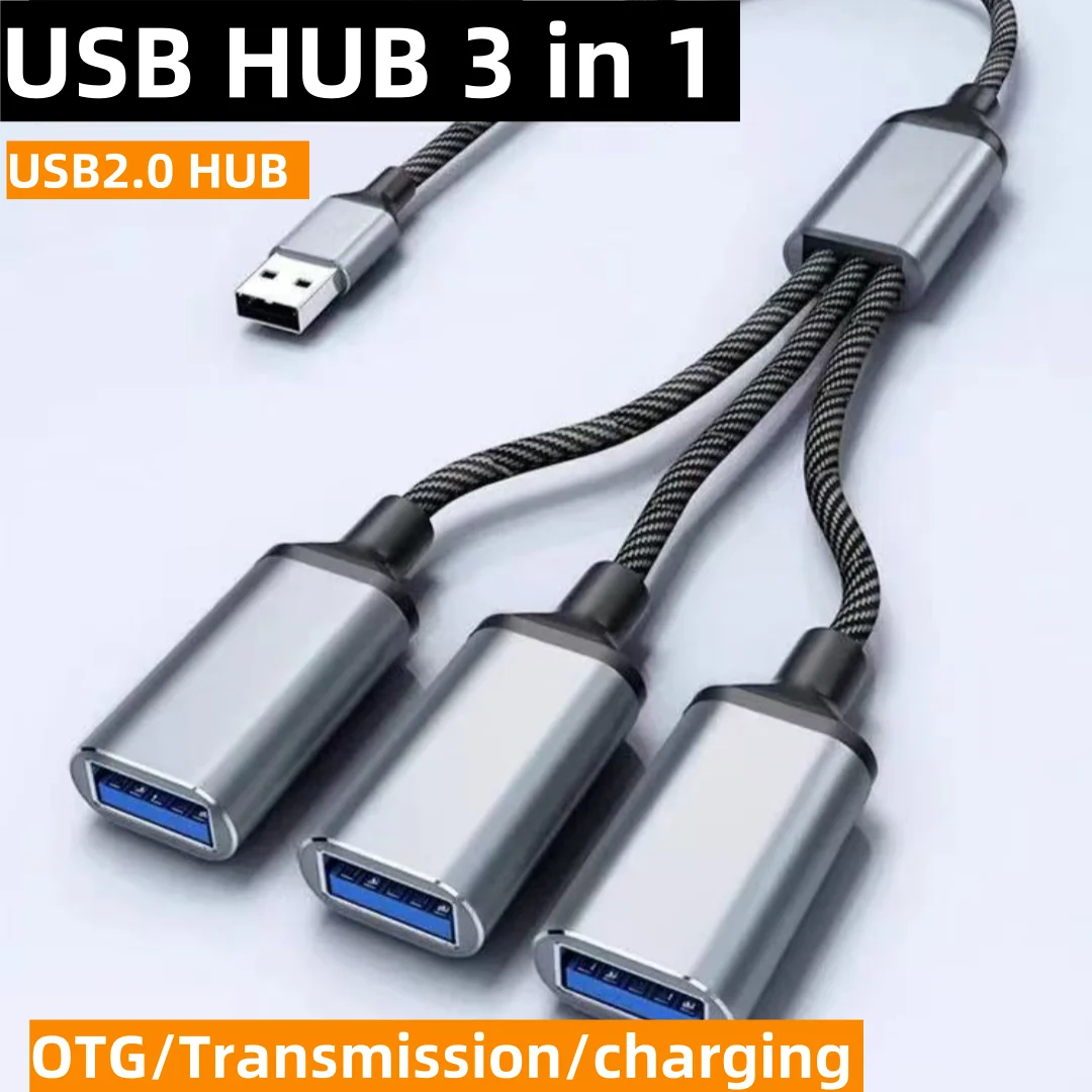 USB 2.0 To 3USB HUB Splitter Extensions OTG Adapter Extender Cable Fast Data Transfer Adapter For PC Laptop Macbook Mouse 35CM 
USB 2.0 To 3USB HUB Splitter Extensions OTG Adapter Extender Cable Fast Data Transfer Adapter For PC Laptop Macbook Mouse 35CM