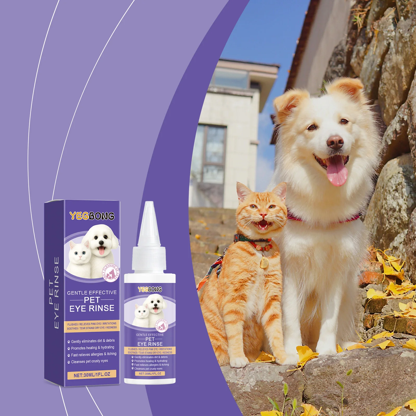 Pet Eye Drops - Gently Clean Tear Stains & Secretions, Unclog Care, Universal for Cats & Dogs, Soothe & Hydrate Eyes
Pet Eye Drops - Gently Clean Tear Stains & Secretions, Unclog Care, Universal for Cats & Dogs, Soothe & Hydrate Eyes