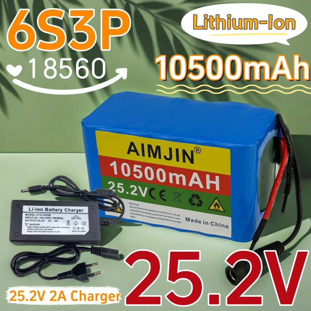 18650 6S3P Lithium-ion Battery Pack 24V 10500mAh Rechargeable Battery Built-in BMS + 25.2V 2A Charger
18650 6S3P Lithium-ion Battery Pack 24V 10500mAh Rechargeable Battery Built-in BMS + 25.2V 2A Charger