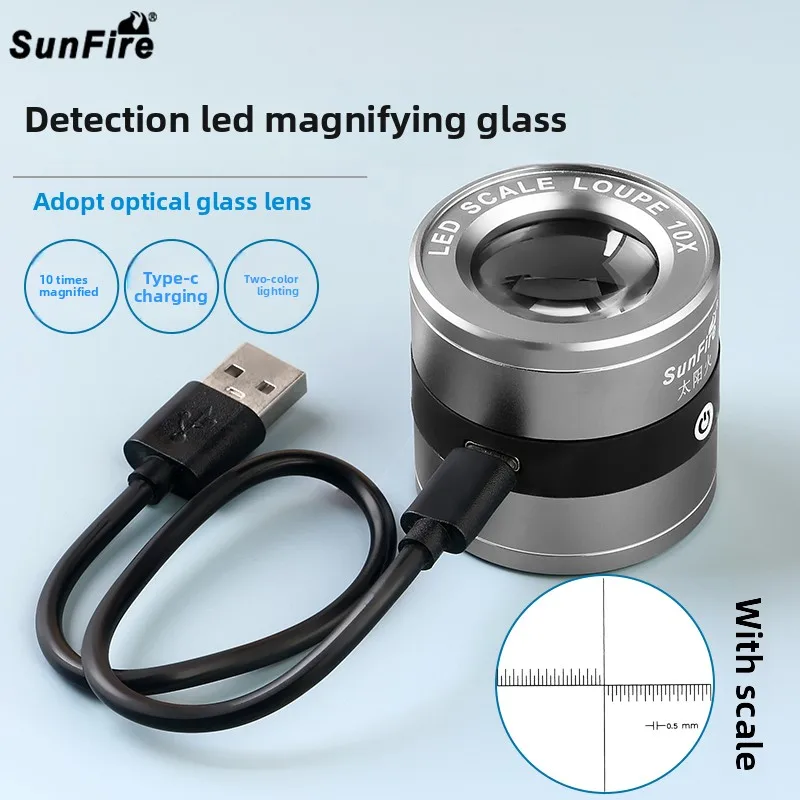 HD 10x cylindrical portable lighting mirror magnifying glass UV purple LED light
HD 10x cylindrical portable lighting mirror magnifying glass UV purple LED light