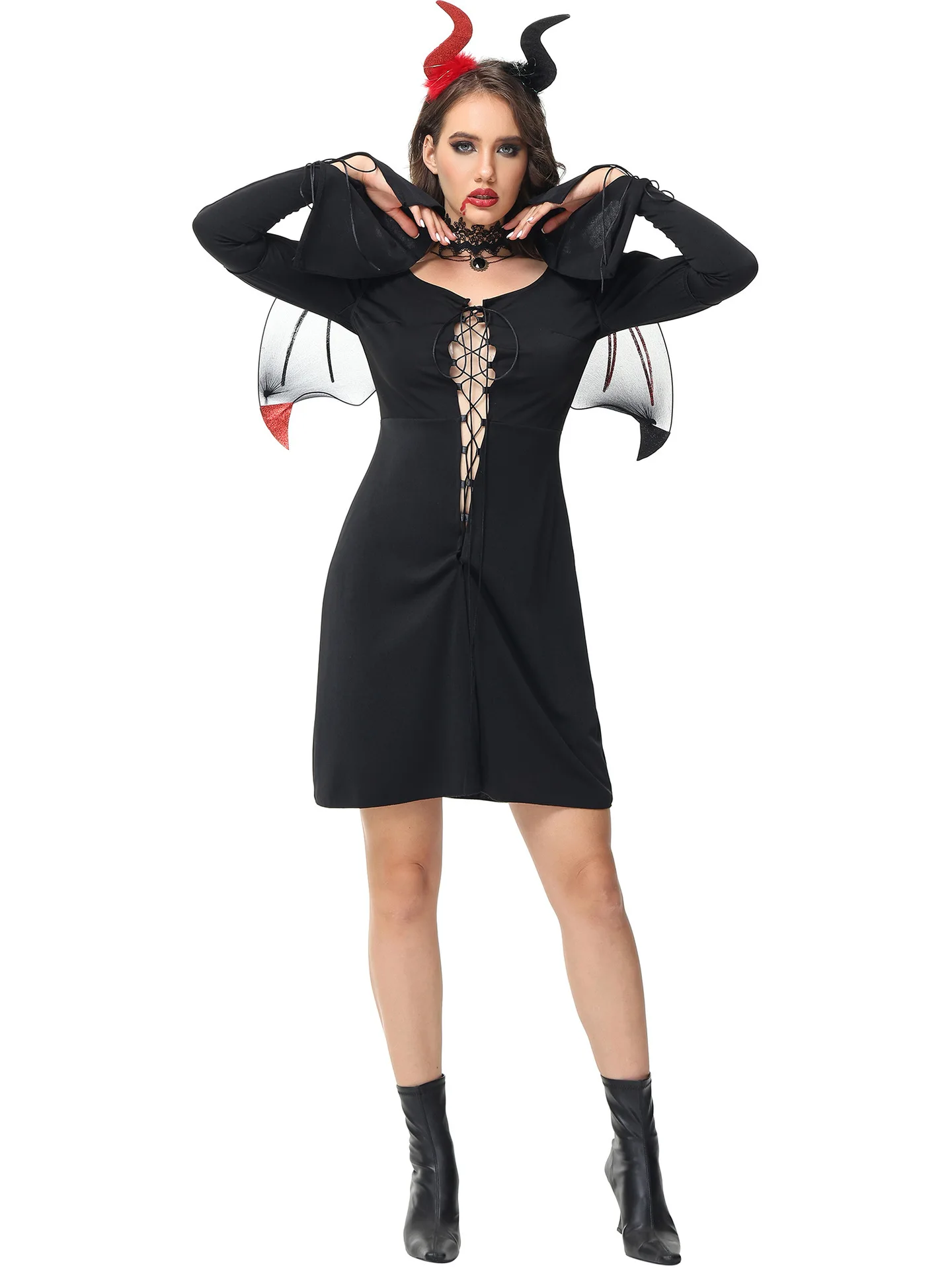 Devil Costume Halloween Outfit Women's Fashion Stage Performance Traditional Chinese Ethnic Clothing Spring 2026 Collection
Devil Costume Halloween Outfit Women's Fashion Stage Performance Traditional Chinese Ethnic Clothing Spring 2026 Collection