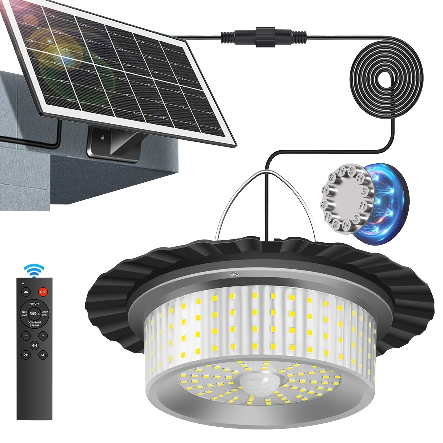 Magnetic Motion Sensor Solar Shed Light 244 LED 360° - Remote Control Timer 5 Modes, Waterproof Indoor Outdoor Pendant Light for Gazebo Garage Barn
Magnetic Motion Sensor Solar Shed Light 244 LED 360° - Remote Control Timer 5 Modes, Waterproof Indoor Outdoor Pendant Light for Gazebo Garage Barn