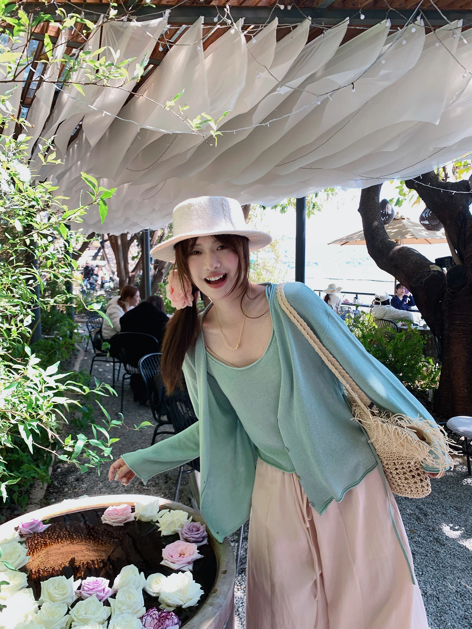 Sun Protection Linen Knitted Hollow out Cardigan Strap Two-Piece Set by Xiao Jun Jun Brittany Loose Fit Long Sleeve Regular L...
Sun Protection Linen Knitted Hollow out Cardigan Strap Two-Piece Set by Xiao Jun Jun Brittany Loose Fit Long Sleeve Regular L...