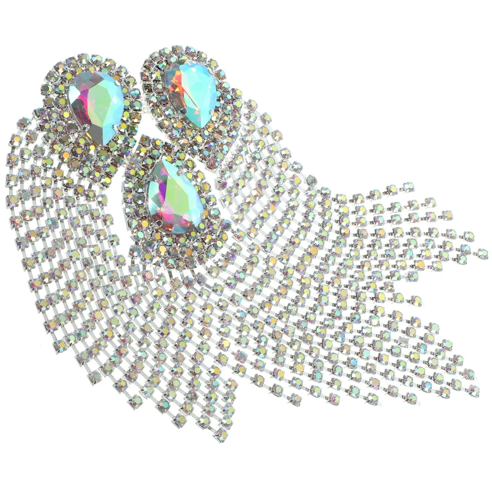 Crystal Alloy Ornament DIY Sewing Decor Tassel Applique Patches for Clothing Shoes Silver AB Color Lightweight
Crystal Alloy Ornament DIY Sewing Decor Tassel Applique Patches for Clothing Shoes Silver AB Color Lightweight