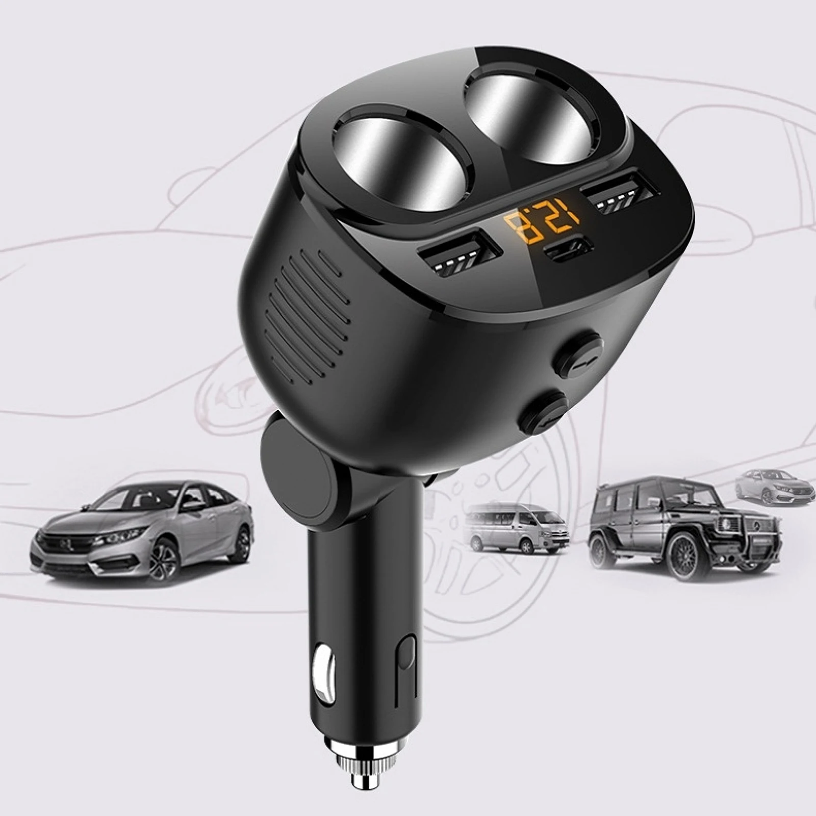 Car Charger With Switch Double Cigarette Hole Car Socket One-to-three Cigarette Lighter Car Fast Charging
Car Charger With Switch Double Cigarette Hole Car Socket One-to-three Cigarette Lighter Car Fast Charging