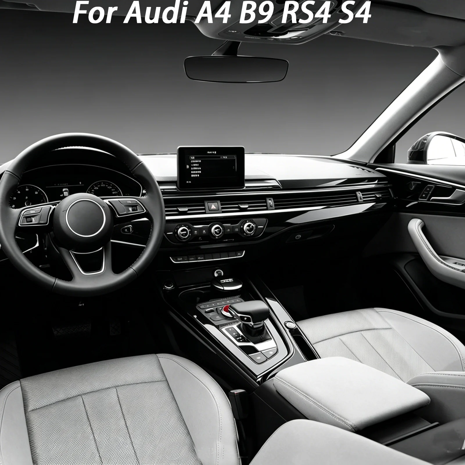 For Audi A4 B9 RS4 S4 2017 2018 2019 Center Console Dashboard Air Outlet Gear Panel Piano Black Sticker Interior Car Accessories
For Audi A4 B9 RS4 S4 2017 2018 2019 Center Console Dashboard Air Outlet Gear Panel Piano Black Sticker Interior Car Accessories