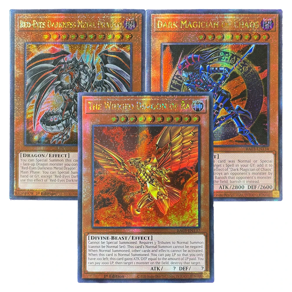 YuGiOh Cards Quarter Century Bonanza Secret Rare Red-Eyes Darkness Metal Dragon The Winged Dragon of Ra Dark Magician of Chaos
YuGiOh Cards Quarter Century Bonanza Secret Rare Red-Eyes Darkness Metal Dragon The Winged Dragon of Ra Dark Magician of Chaos