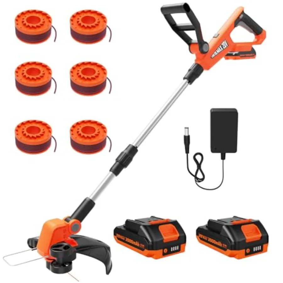 12 Inch 20V Cordless Weed Wacker with Automatic Line Feed, 2 in 1 String Trimmer and Edger, Includes 2 X 2.0Ah Batteries/1 X Ch
12 Inch 20V Cordless Weed Wacker with Automatic Line Feed, 2 in 1 String Trimmer and Edger, Includes 2 X 2.0Ah Batteries/1 X Ch