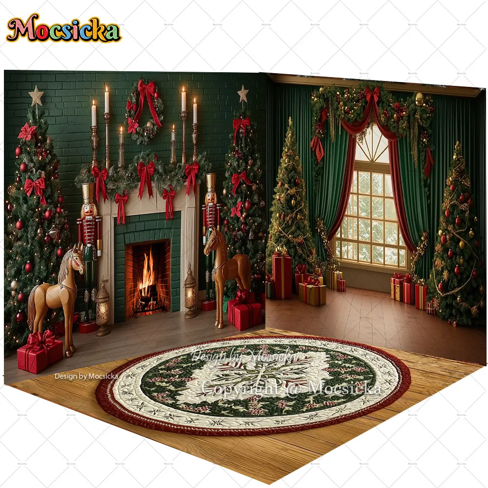 Mocsicka Christmas Fireplace Room Photography Backdrop Green Wall Xmas Tree Nutcracker Decor Background Winter Family Photobooth
Mocsicka Christmas Fireplace Room Photography Backdrop Green Wall Xmas Tree Nutcracker Decor Background Winter Family Photobooth