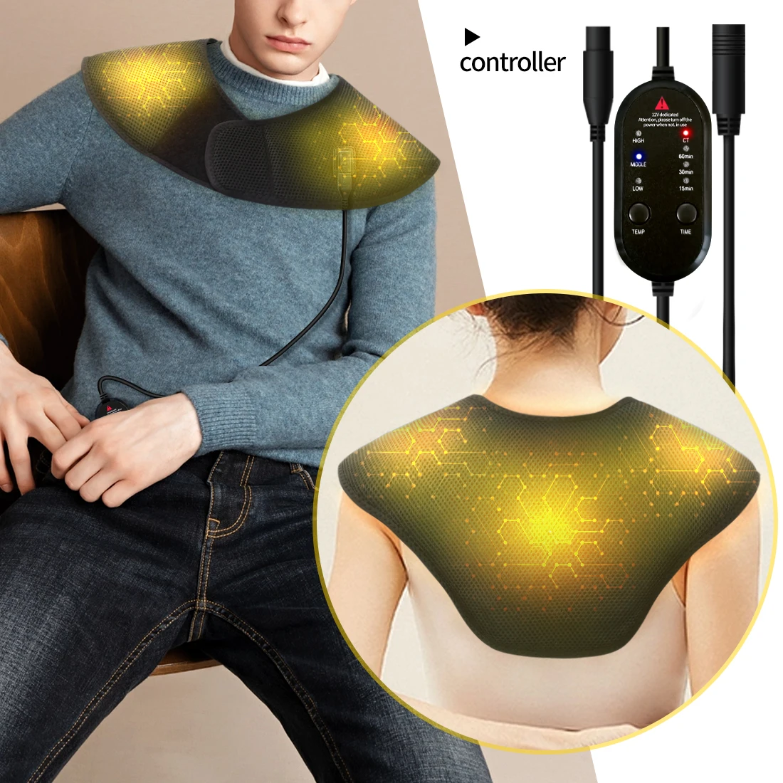 Electric Heating Neck Shoulder Vibration Massager Cervical Vertebra Arthritis Relief Infrared Therapy Neck Back Heated Relax Pad
Electric Heating Neck Shoulder Vibration Massager Cervical Vertebra Arthritis Relief Infrared Therapy Neck Back Heated Relax Pad
