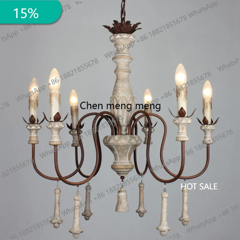 B182 American rural antique wood chandelier French living room old wrought iron double-layer dining room bedroom villa lamp
B182 American rural antique wood chandelier French living room old wrought iron double-layer dining room bedroom villa lamp