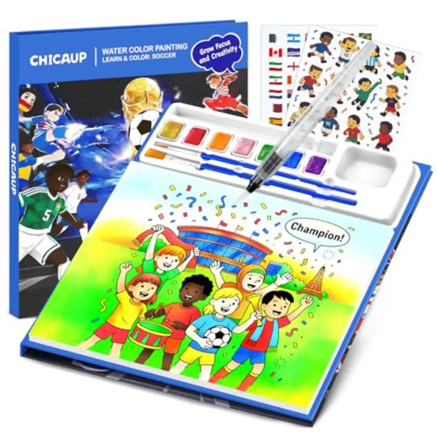 Paint with Water Coloring Books for,Soccer Theme Learn and Color Art Set, Mess Free Watercolor Paint Kit, Painting Activity for
Paint with Water Coloring Books for,Soccer Theme Learn and Color Art Set, Mess Free Watercolor Paint Kit, Painting Activity for