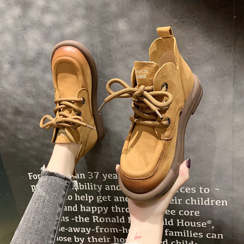 Womens Vintage Ankle Boots Brown Faux Suede Lace Up Flat Booties Woman 2026 New Fashion Solid Color Casual Short Botas Mujer
Womens Vintage Ankle Boots Brown Faux Suede Lace Up Flat Booties Woman 2026 New Fashion Solid Color Casual Short Botas Mujer