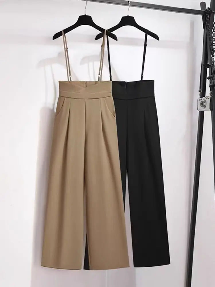 Streetwear Strap Suits Pants Women Summer Autumn High Waist Loose Long Trousers Office Lady Pantalon Femme
Streetwear Strap Suits Pants Women Summer Autumn High Waist Loose Long Trousers Office Lady Pantalon Femme