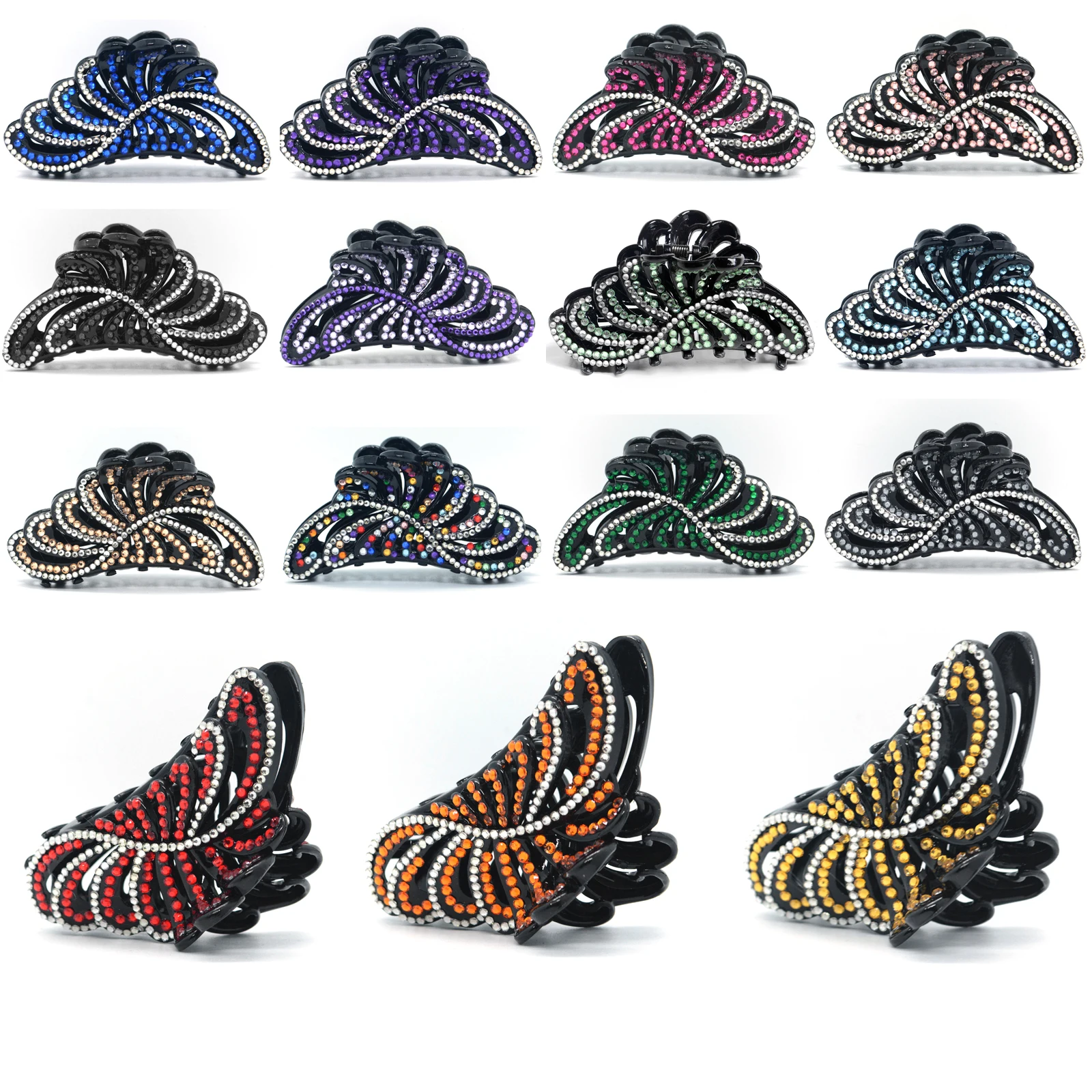 15Colors 120x50cm Lady Women Large Clip Claw Clamp Plastic Thick Hair Ponytail Accessories Crystal Rhinestone
15Colors 120x50cm Lady Women Large Clip Claw Clamp Plastic Thick Hair Ponytail Accessories Crystal Rhinestone