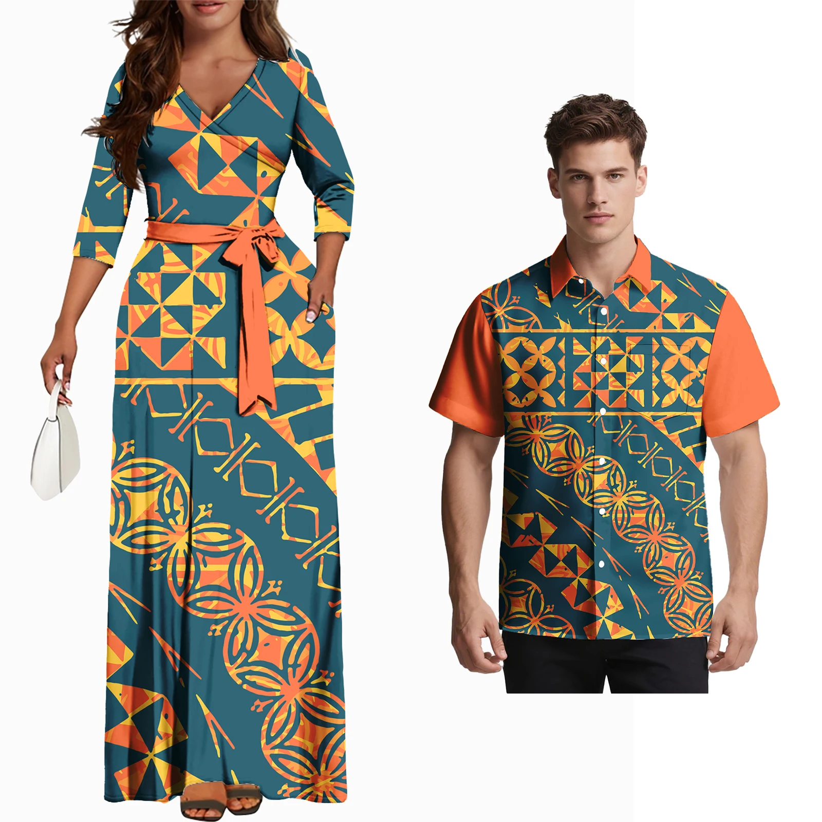 Polynesian Print Ladies Pocket Maxi Dresses Hawaiian Turn-down Collar Shirt for Men's Samoan Casual Beach Couple Match Outfits
Polynesian Print Ladies Pocket Maxi Dresses Hawaiian Turn-down Collar Shirt for Men's Samoan Casual Beach Couple Match Outfits